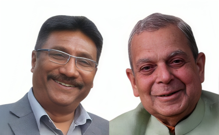 मन्त्री भण्डारी र अध्यक्ष ठाकुर। फाइल तस्बिर।