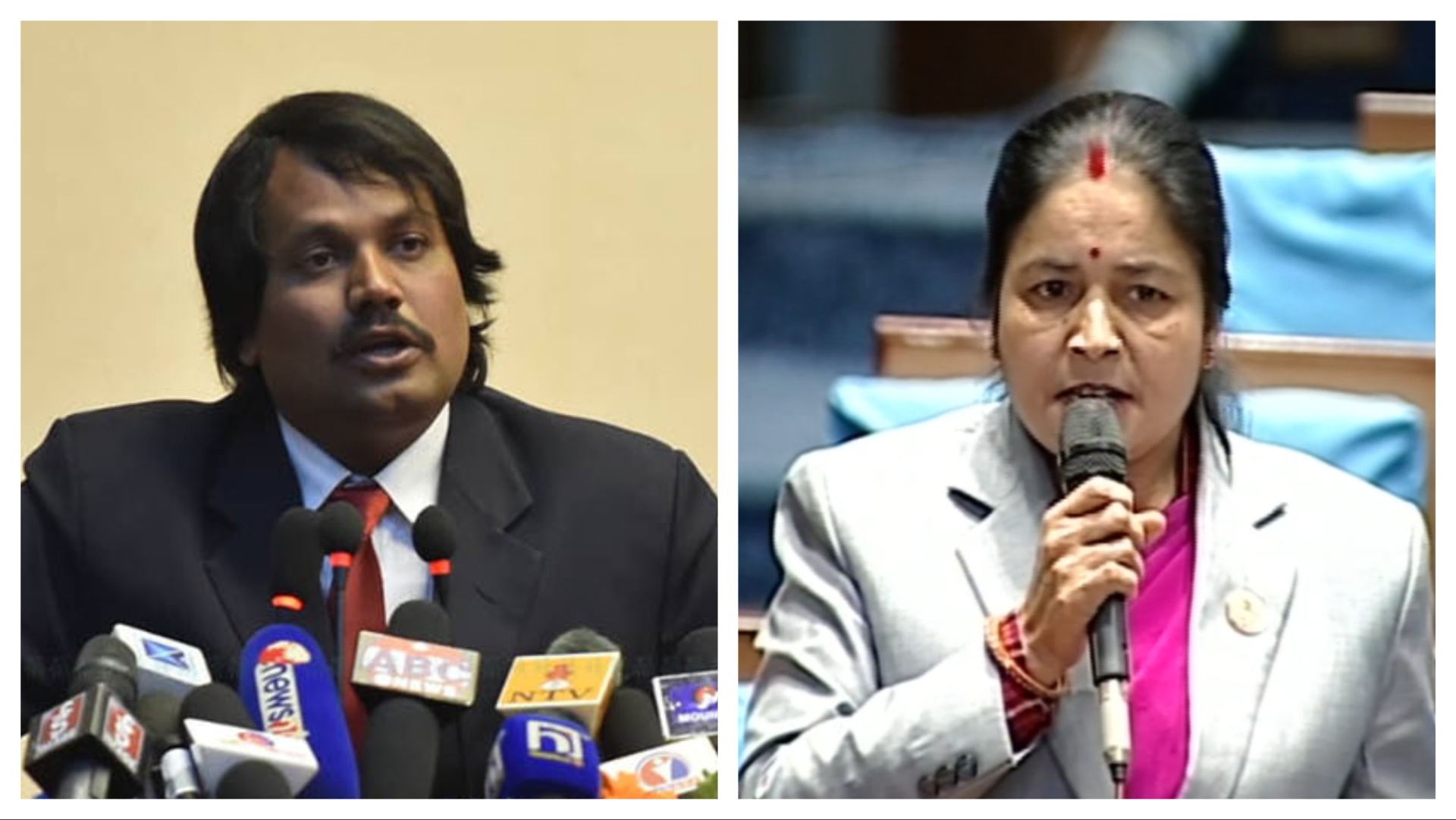 अध्यक्ष राउत र सांसद सापकोटा। फाइल तस्बिर।