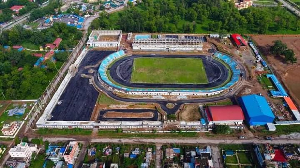 सुर्खेतको वीरेन्द्रनगरमा निर्माण गरिएको रंगशाला। फाइल तस्बिर।