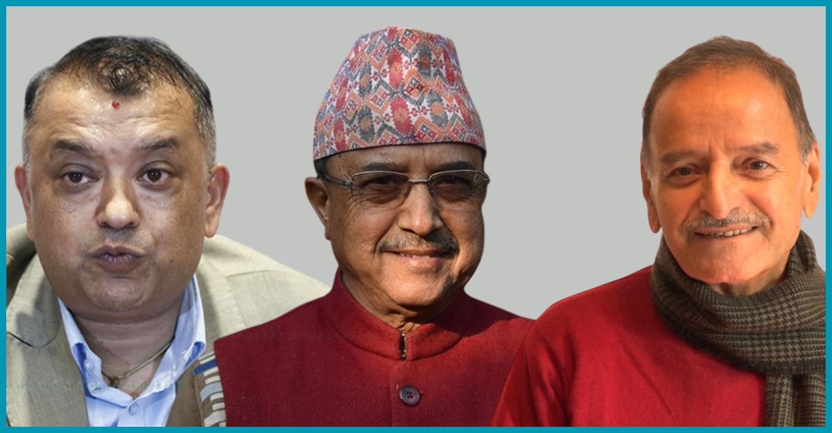 महामन्त्री थापा, कार्यवाहक सभापति खड्का र पूर्वमहामहामन्त्री सिटौला। फाइल तस्बिर।